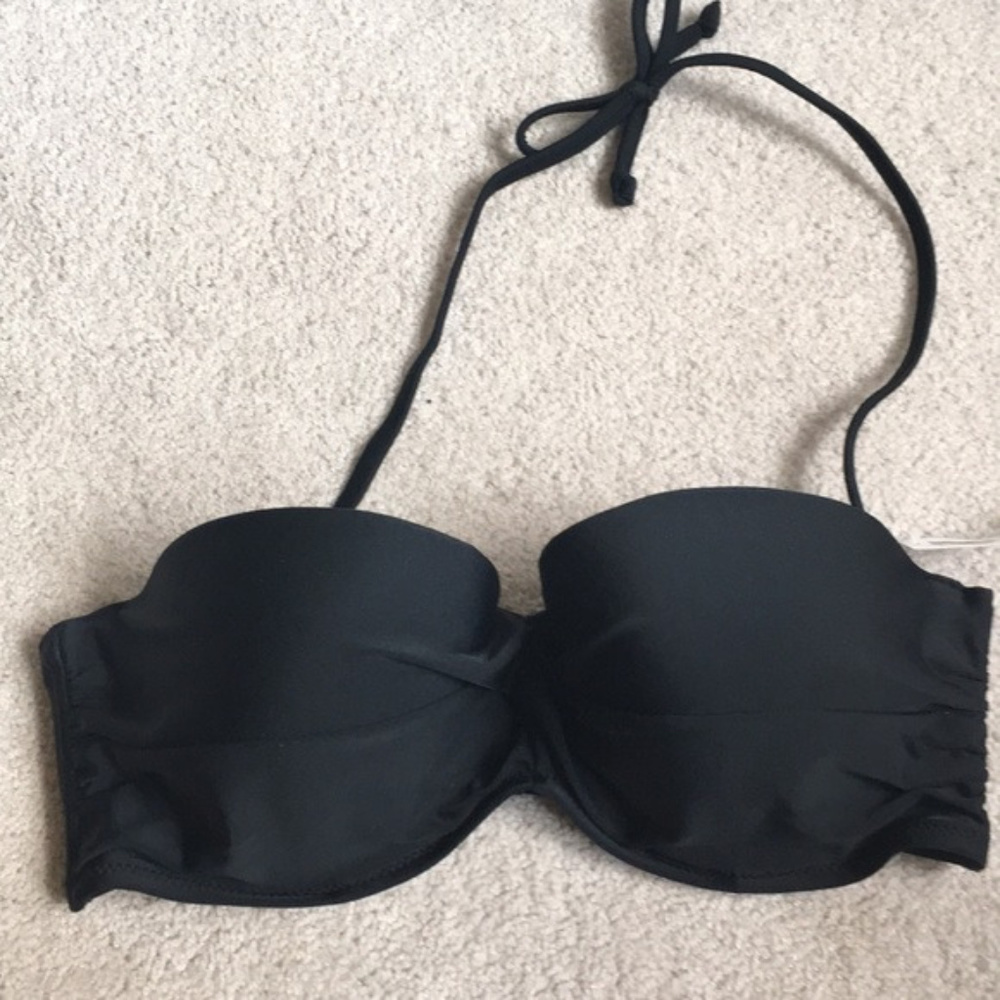 Old Navy Twist-Front Bandeau Bikini Top Med/Black